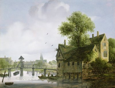 A Town on a River with a Bridge by Wouter Kniff
